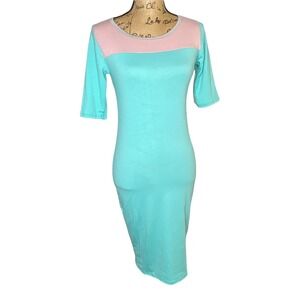 Women's Lularoe Julia Dress Size‎ XS Blue Knee Length Stretch (1048)
